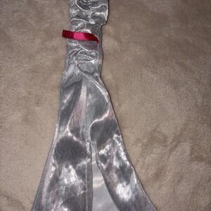 Metallic Silver Full Length Pencil Dress, Barbie‎ Clone Holiday Fashion B7